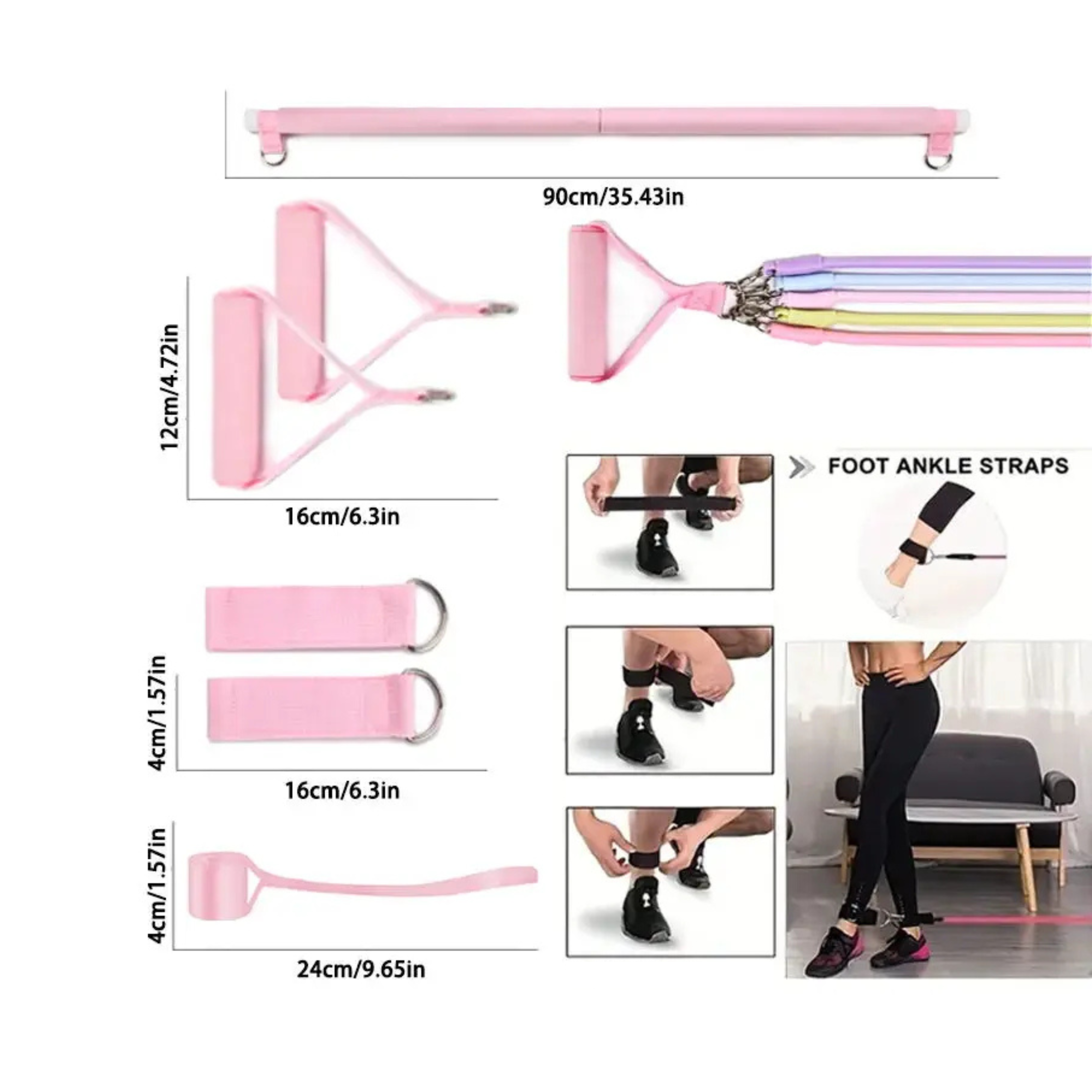 Pilates Bar Resistance Band Kit